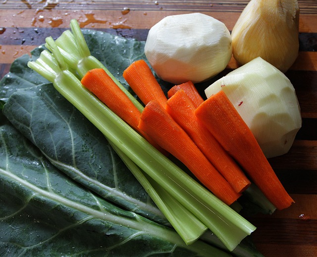 Healthy Foods - sweet potato, kale, carrots